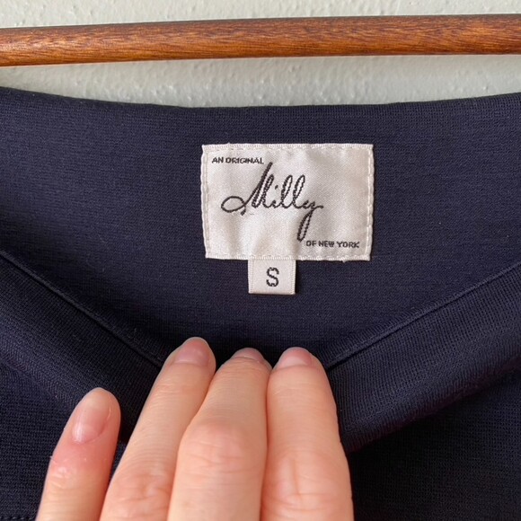 🟢 Milly Of New York Poppy Orange Blue Long Sleeve Color Block Mod 60's Dress - Picture 7 of 9